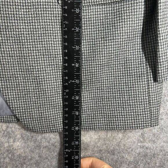 Ralph Lauren Blazer Mens 40R Wool Houndstooth Black Gray Two Button Sport Coat - Picture 4 of 11